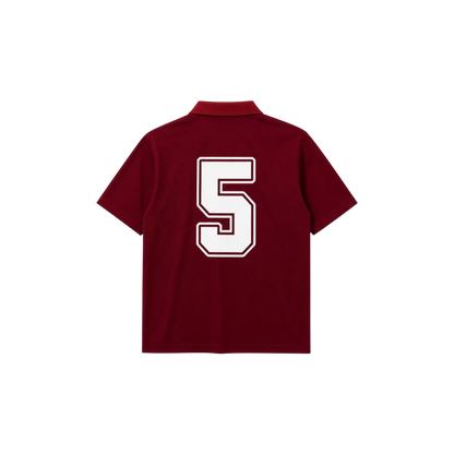 The burgundy jersey